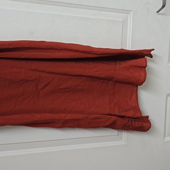 LACAUSA Women's Easy Slip Dress Ruffle Hem Orange - Picture 7 of 12